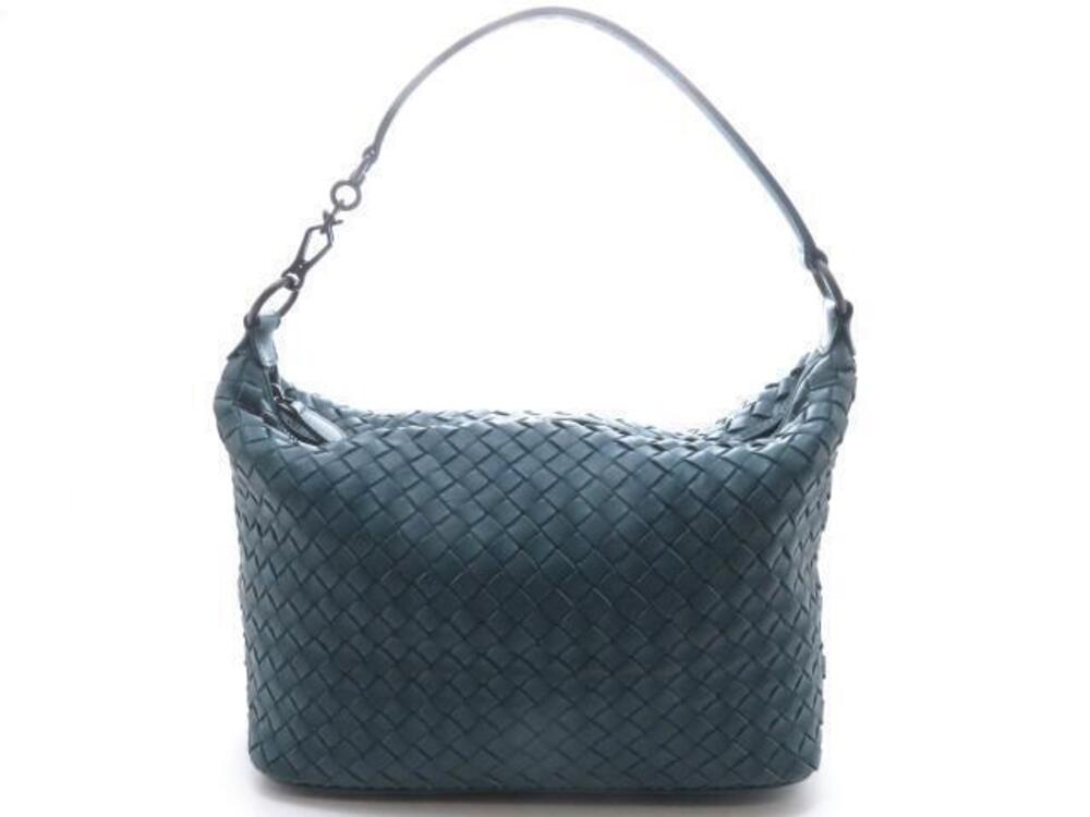 BOTTEGA VENETA Intrecciato Hobo Bag Green Leather